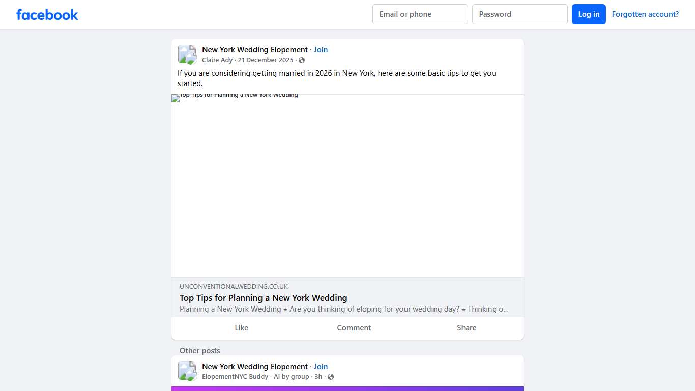 New York Wedding Elopement If you are considering getting married in 2026 in New York, here are some basic tips to get you started Facebook